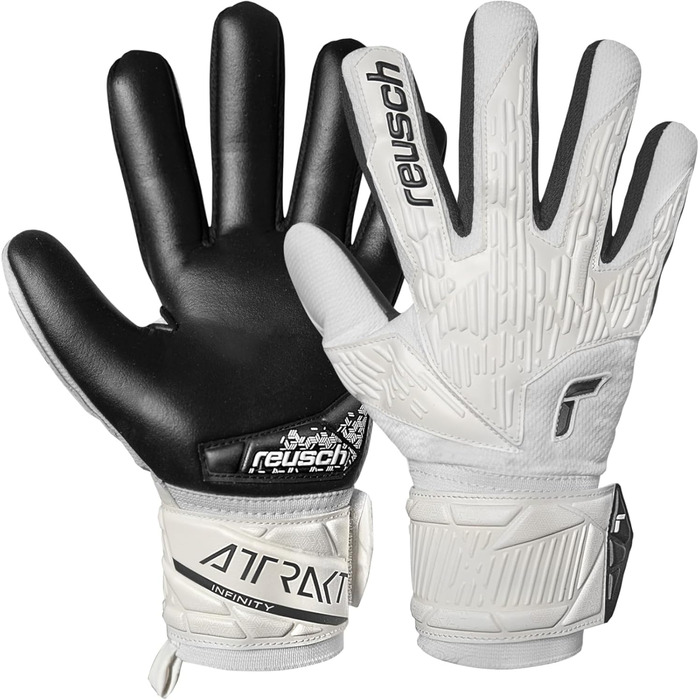 Воротарські рукавички Reusch Attrakt Infinity NC, унісекс, розмір 9, біло-чорні