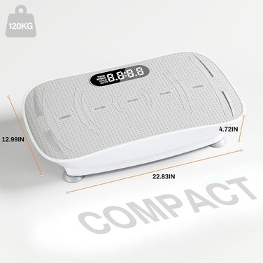 Вібраційна платформа для фітнесу з Bluetooth, LED, 10 рівнів швидкості, тиха, для дому, спалювання жиру