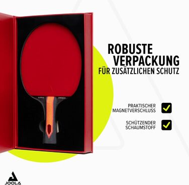 Стіл тенісний, ракетка JOOLA RED Carbon X – High-End з покриттям Micron+ та губкою CLOUDBLAST