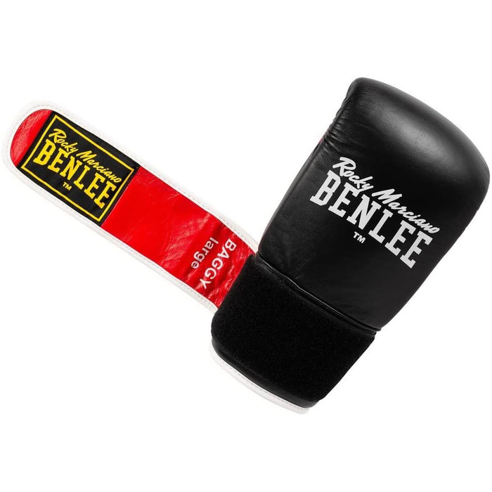 Боксерські рукавички Benlee Rocky Marciano шкіряні, унісекс, чорні/червоні, XL