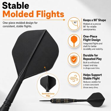 Набір сталевих дротиків Steeldarts (3 шт) з латунними барелями 23г, сталевими голками, футляром та заточувачем для сизалевих мішеней