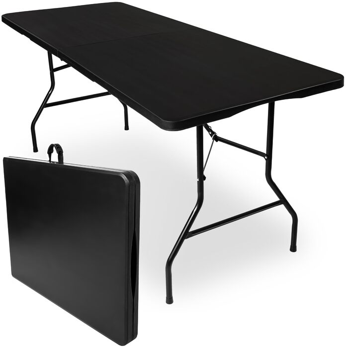 Складний садовий стіл Campingtisch 180x70x74 см, чорний - для пікніка, буфету, тераси