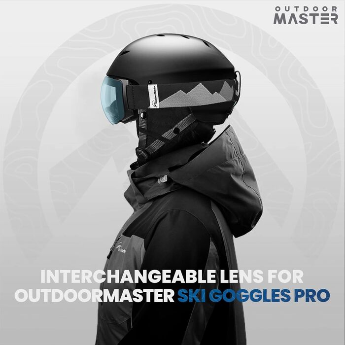 Змінна лінза для лижної маски OutdoorMaster PRO, світло-блакитна, VLT 60%, понад 10 кольорів