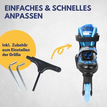 Дитячі ролики Best Sporting Kinder I Rollschuhe, регульовані, з гальмом, 4 колеса, зелено-чорні/синьо-чорні