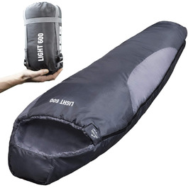 Сплячий мішок Explorer® Light 600 - Ultraleicht, 210x75x50 см, -2°C до +14°C, 700 г, 120 г/м², сірий/світло-сірий