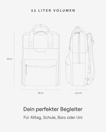 Рюкзак Kapten & Son Bergen 11 л чорний, мінімалістичний, водостійкий, скандинавський стиль, веганський, з переробленого PET, для університету, школи, роботи та подорожей
