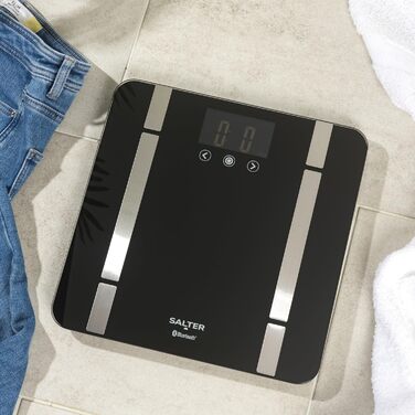 Ваги для ваги Salter SA00432FEU6 Bluetooth, максимальна вага 200 кг, 8 користувачів, підключення до Salter Health App, чорний