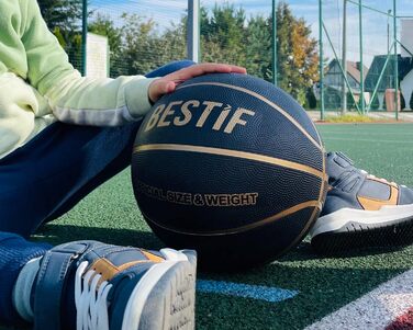 Баскетбольний м'яч BESTIF розмір 5/7 для дітей та дорослих. NBA, тренування, indoor/outdoor, чорний/золотий