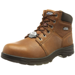 Чоловічі бойові черевики Skechers Workshire 43 EU, коричневі, з тисненням, шкіра