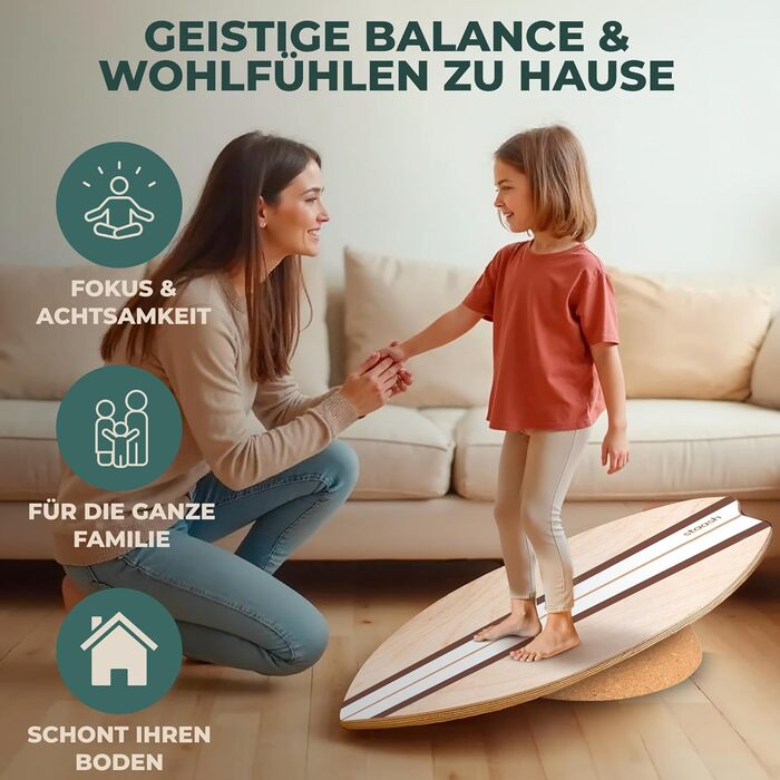 STAASH® PRO Балансборд з берези – Преміум 5-в-1 набір для балансу, фітнесу та реабілітації. Ролик + півсфера + килимок. Макс. вага 150 кг, колір: лісовий зелений