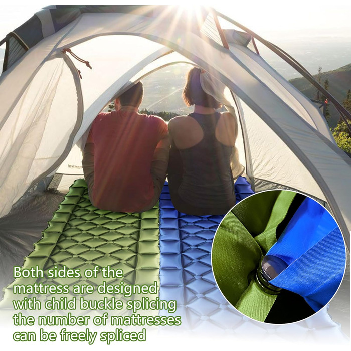 Каремат для сну ONTYZZ Outdoor, туристичний, самонадувний, легкий, антиковзаючий, з помпою, армійний колір