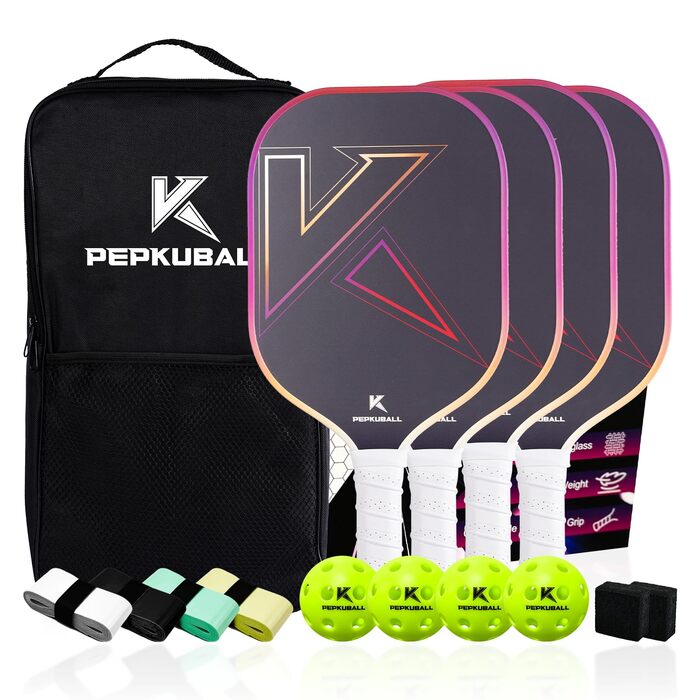 Набір для піклболу: ракетки та лопатки з фібергласовою поверхнею, для чоловіків та жінок