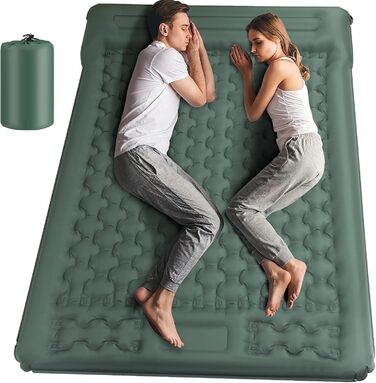 Кемпінговий килимок Jaztral самонадувний, 12 см, для відпочинку на природі, 137x200 см (подвійний).