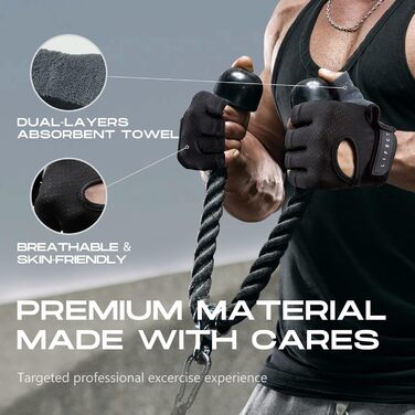 Тренувальні рукавички LIFECT для важкої атлетики, з підтримкою зап'ястя, для пауерліфтингу, кросфіту, чоловічі та жіночі (Чорний, S)