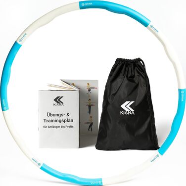 Hula Hoop KIANA SPORTS для схуднення, 1.2 кг, турецький, з масажними хвилями, сумка та план тренувань