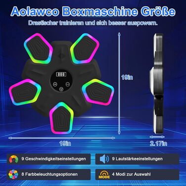Музичний бокс-апарат настінний, смарт Bluetooth, багаторежимний, з LED-підсвіткою, USB-зарядка, рукавички, для дітей і дорослих, для дому