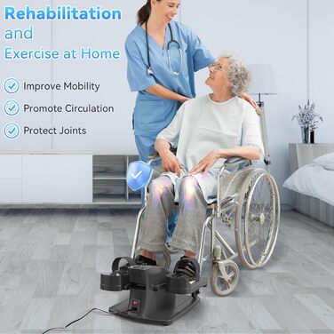 Еліптичний тренажер для сидіння, крос-тренажер, тренажер для ніг, моторизований педальний тренажер з пультом дистанційного керування та LCD дисплеєм, тренажери для дому для людей похилого віку та дорослих, спортивне обладнання для дому E3