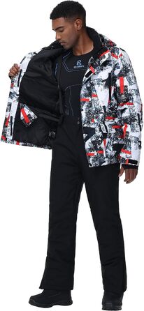 Костюм чоловічий гірськолижний HOTIAN, комплект куртка та штани, теплий зимовий костюм для сноубордингу, катання на лижах, походів, альпінізму, XL, червоно-біло-чорний