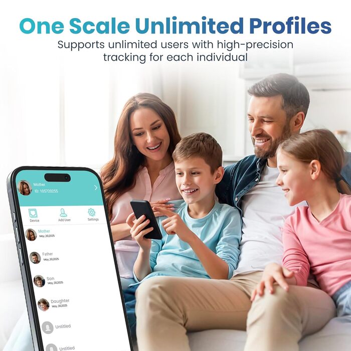 Розумні цифрові ваги з 8 електродами та BIA-технологією для аналізу складу тіла (BMI, м'язова маса), Bluetooth, мобільний додаток