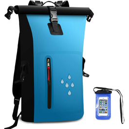 SCHITEC Водонепроникний рюкзак Dry Bags 25L з рол-топ закриттям для подорожей, каякінгу, рафтингу, риболовлі, кемпінгу та пляжу (Блакитний)