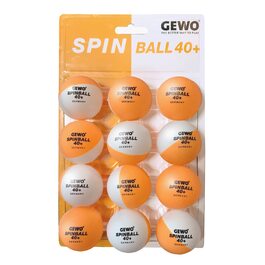 Тенісні м'ячі GEWO Spinballs 40+ - пластикові м'ячі для пінг-понгу з швом, для тренування обертання - 12 високоякісних двокольорових тенісних м'ячів, 40+ мм