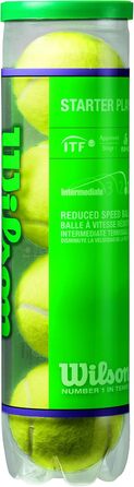 Тенісні м'ячі Wilson Starter Orange для дітей, жовто-оранжеві, 12 шт. + Starter Play Green для дітей і підлітків, жовті, 4 шт.