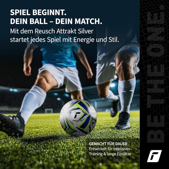 М'яч для тренувань Reusch Attrakt Silver - футбольний, з підвищеною зносостійкістю, для тренувань, школи та відпочинку