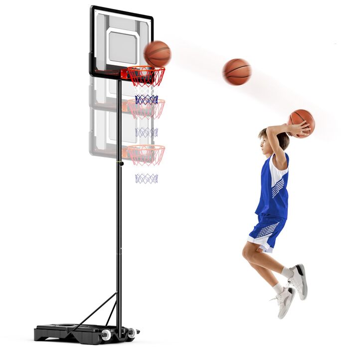 Баскетбольний кошик вуличний регульований 128-305 см на колесах для дітей, підлітків та дорослих