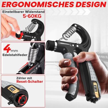 Набір для тренування кисті рук FUNFLEX: 5 шт. (сірий)