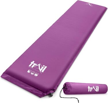 Isomatte Trail Selbstaufblasend з Memory Foam 5 см, ізольований килимок для кемпінгу, фіолетовий колір