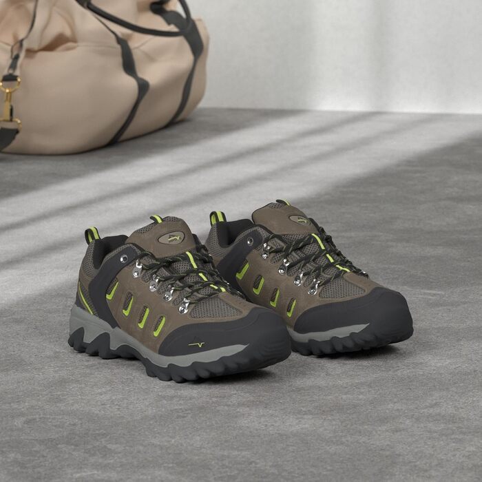 Чоловічі водонепроникні трекінгові черевики NORTIV - легкі, для хайкінгу та кемпінгу, 43 EU, чорний, коричневий, жовтий