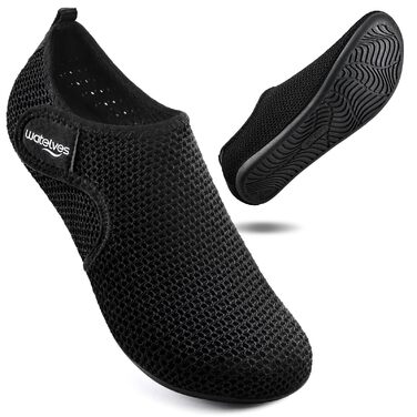 Водні черевики WateLves для плавання, басейну, пляжу та серфінгу. Унісекс, чорний, 37 EU