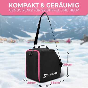 Чохол для лижних черевиків STYNGARD Zermatt з відділенням для шолома та аксесуарів, 40 л, чорно-рожевий