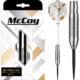 Професійні дротики McCoy Darts D6018 Marksman 90% вольфрам, срібло/чорний/золотий, набір преміум-класу