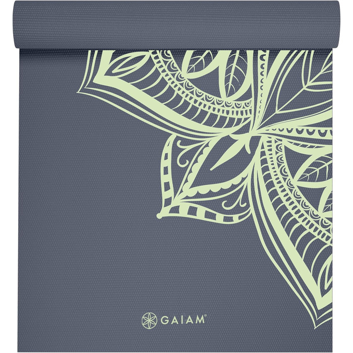Йога мат Gaiam Premium 5 мм – антиковзка тренувальна килимок для йоги, пілатесу та фітнесу (172,7 x 61 x 5 мм), колір Cool Mint Point