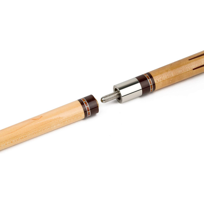 Більярдний кий Stradivari 'Karat' | 2-х частинний | Верх з берізи, ручка з ірландського льону | З кільцями для ваги | Різні дизайни | Вага 550-640 г | Полотняний кий для більярдного столу, багатокольоровий