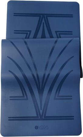 Еко-йога-мат Yoga Design Lab Infinity Diamond Align Navy 5 мм, нековзкий, з ременем для перенесення