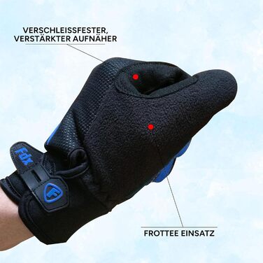 Зимові вело рукавички FDX з повним пальцем, дихаючі, водовідштовхувальні, вітронепроникні, з гелевою підкладкою, сумісні з сенсорними екранами, нековзкі, теплі – ідеальні для MTB, шосе, їзди на велосипеді та бігу. Чорний/Білий (Чорний/Синій, XL)