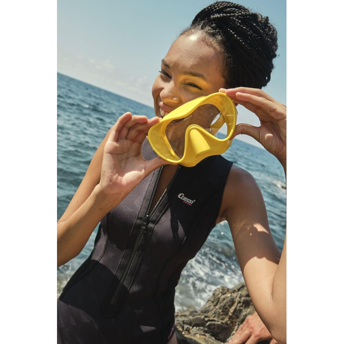 Маска для снорклінгу та дайвінгу Cressi F1, унісекс, без рамки, бірюзова