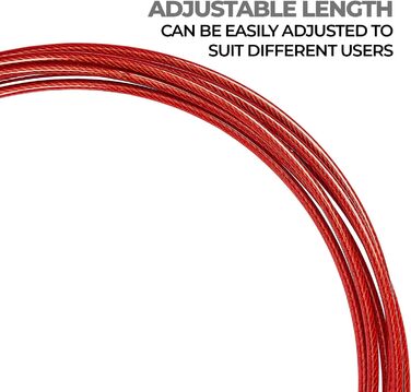 Стрибкове канат Edifit для фітнесу та боксу, 3 метри, регульована ручка 165 мм (червоний та сірий)