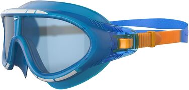 Дитяча маска для плавання Speedo Biofuse Rift, антифог, захист від протікання, синьо-оранжева, універсальний розмір