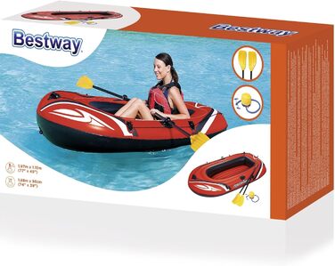 Надувний човен Bestway Kondor 2000, 188x98x30 см, для 1 дорослого і 1 дитини, комплект