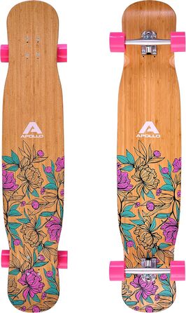 Лонгборд Apollo Dancer 46x9,5 дюймів, ABEC 9, стильний круїзер для денсу, трюків і прогулянок, для початківців і профі, модель Paeonia