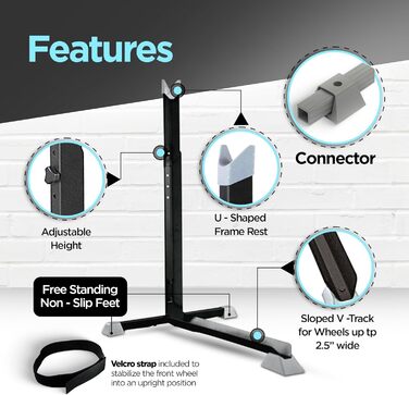 Підставка для велосипеда вертикальна, підлогова, для гаража та дому. Економна велосипедна стійка Bike Nook (від 18 дюймів)