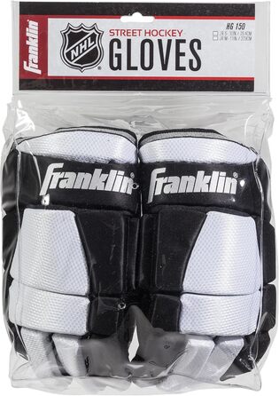 Дитячі роликові хокейні рукавички Franklin NHL SX150, чорні/сріблясті, розмір Small (10 дюймів/25,4 см)