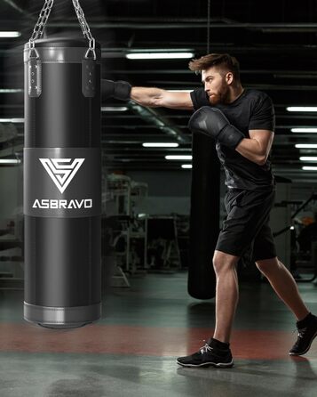 Боксерський мішок ASBRAVO 4 фути, набір для дорослих з рукавичками 12oz, для боксу, ММА, муай-тай, кікбоксингу, домашній спортзал, оксфорд, порожній