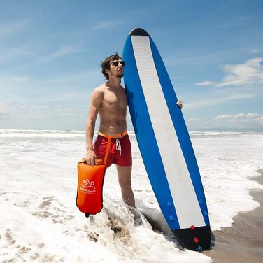 Побуф для плавання PENGDA 25L, водонепроникний сухий мішок, поплавок для відкритої води та триатлону, Swim Bubble для каякерів, серферів, поплавок для плавання та водних видів спорту, оранжевий