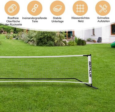Набір для піклболу GYMAX з металевим каркасом, 6.7 м, з сумкою, вологостійкий, для тренувань у саду, на пляжі та задньому дворі