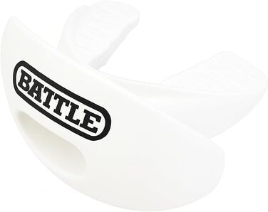 Захисник губ Battle Oxygen з перетворенням ремінця - футбольний та спортивний захист рота - максимальна подача кисню - насадка підходить з/без підвіски - Impact Shield захищає губи та зуби, універсальний розмір (білий)