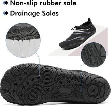 Чоловічі та жіночі аквашузи Mishansha для плавання та відпочинку на пляжі, чорні, 39 EU